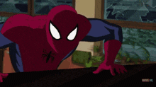 a cartoon of a man in a red and silver superhero costume