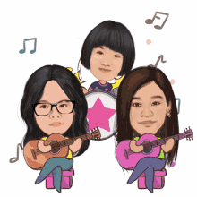 stressed marias animated cute band performance