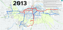 a map of a city with the year 2013 written on it