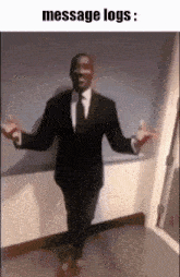 Message Logs Guy In A Suit GIF - Message Logs Guy In A Suit Black Guy In A Suit GIFs