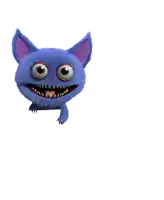 a cartoon character with big eyes and sharp teeth
