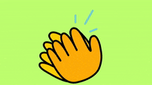 a cartoon hand with the words no words written around it