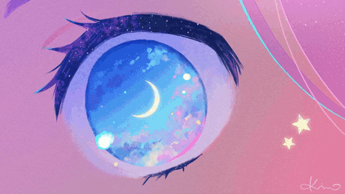 Anime Eyes Looking In The Sky GIF