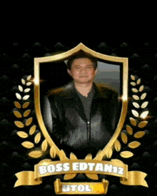a picture of a man in a shield that says boss edtan12 utol
