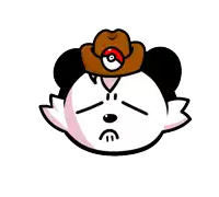a cartoon of a panda wearing a cowboy hat