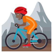 mountain biking joypixels mountain biker mountain cyclist exercise