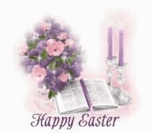 happy easter sparkle easter sunday flowers candlelight