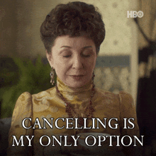 an advertisement for hbo shows a woman in a yellow dress