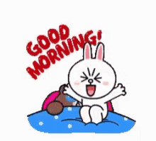 Good Morning Rabbit GIF - Good Morning Rabbit Line GIFs
