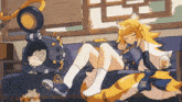 a cartoon of a girl laying on a couch