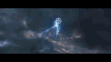 a lightning strike with the word studios in the middle