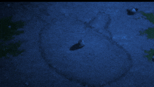 a blue background with a circle in the middle that looks like a heart