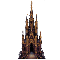 a castle with stairs leading up to the top