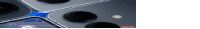 a close up of a cell phone with a blue light on the bottom