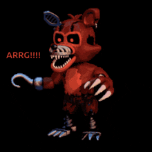 a pixel art of a teddy bear with the words arrg !!! above it