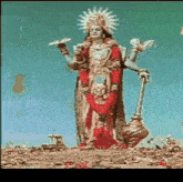a statue of a woman with a sun on her head holding a torch