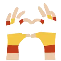 an illustration of two hands making a heart with their fingers