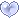 a pixel art of a blue heart with a white border on a white background .