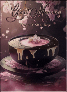 a card that says good morning and has a bowl of food