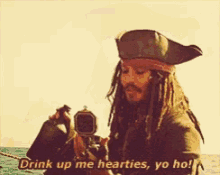 pirate ship pirate jack sparrow johnny depp drink up me hearties