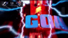 the word go is on a screen with lightning