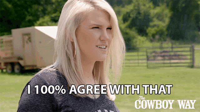 a woman says 
