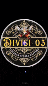 a logo for division 3 is shown with a black background