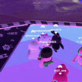 a group of cartoon characters are playing a video game and one of them has the name vic_uva on it