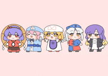 a group of anime characters standing next to each other
