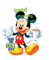 Mickey Mouse Good Morning Sticker - Mickey Mouse Good Morning Stickers