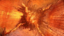 a painting of a man standing in front of a fire and a poster of a man standing in front of a fire
