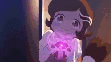 a cartoon character making a heart shape with her hands