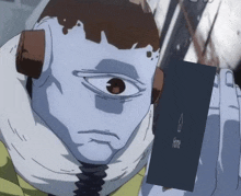 a cartoon character holding a card that says hire on it