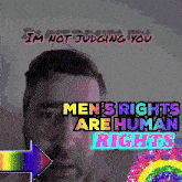 a pixelated image of a man with the words " i 'm not judging you " on top