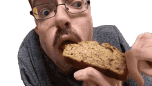eating a bread ricky berwick small bite snack time munching