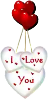 three hearts with the word love on them