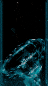 a phone screen with a blue border and a broken diamond in the corner
