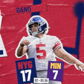 Minnesota Vikings (7) Vs. New York Giants (17) Second Quarter GIF - Nfl National Football League Football League GIFs