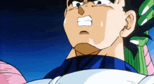 a close up of a cartoon character 's face with a tear running down his face .