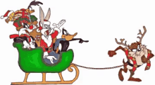 Sleigh Bugs Bunny GIF - Sleigh Bugs Bunny Tazmanian Devil GIFs