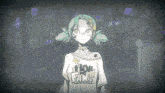 a girl wearing a shirt that says love family