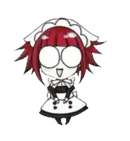 a cartoon drawing of a girl with red hair and glasses