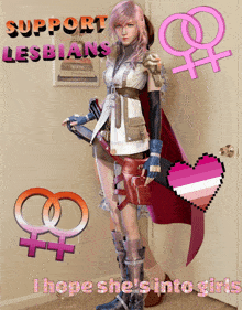 a poster that says support lesbians on it