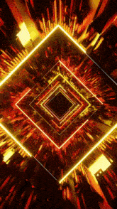 a cgi motion graphics and animated background of a square tunnel with glowing neon lights .