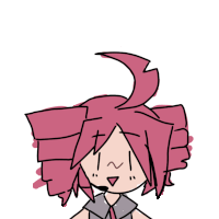 a drawing of a girl with pink hair and a microphone in her mouth
