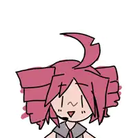 a drawing of a girl with pink hair and a microphone in her mouth