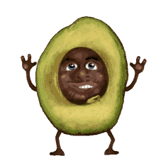 avocado jumping hey baby excited dance excited