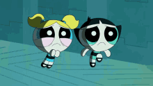 bubbles and buttercup from the powerpuff girls