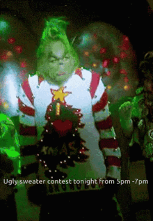 Ugly Sweater Grinch GIF - Ugly Sweater Grinch Christmas GIFs