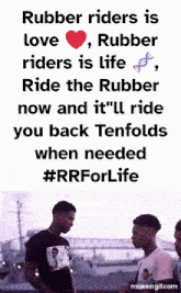 a poster that says rubber riders is love